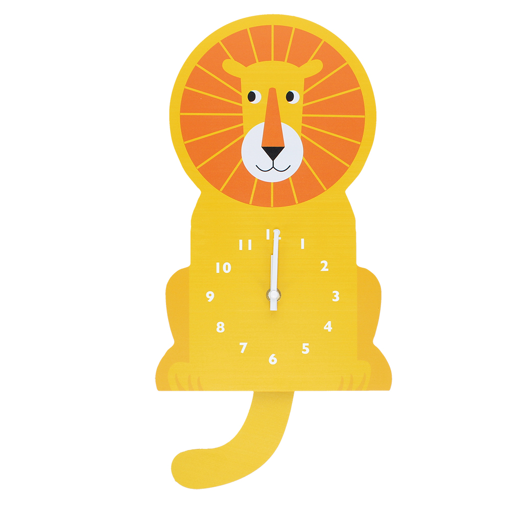 hölzerne wanduhr mit pendel - löwe