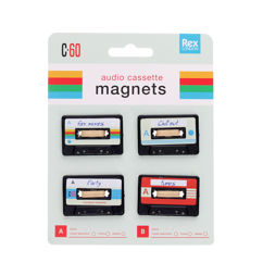 mini music magnets (set of 4) - cassette