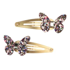 glitter butterfly hair clips (set of 2) - fairies in the garden