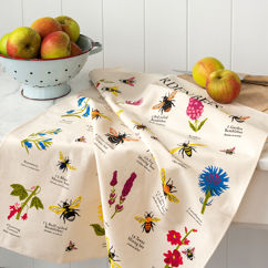 tea towel - garden bees