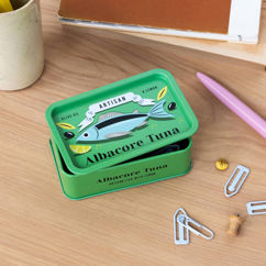 mini storage tin with lid - tuna