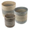 round jute storage baskets (set of 3) - natural stripes