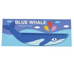 regla de madera ballena azul