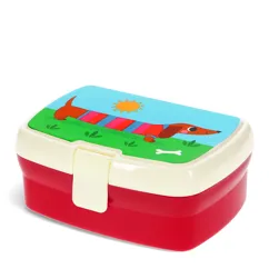 lunch box with tray - sunny sausage dog lunch box with tray - sunny sausage dog
