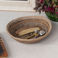 conical jute decorative bowl - cotton stitching