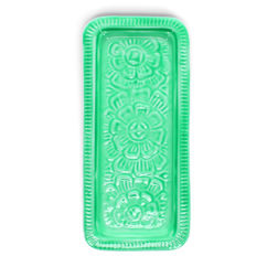plateau à bibelots rectangulaire en émail - vert
