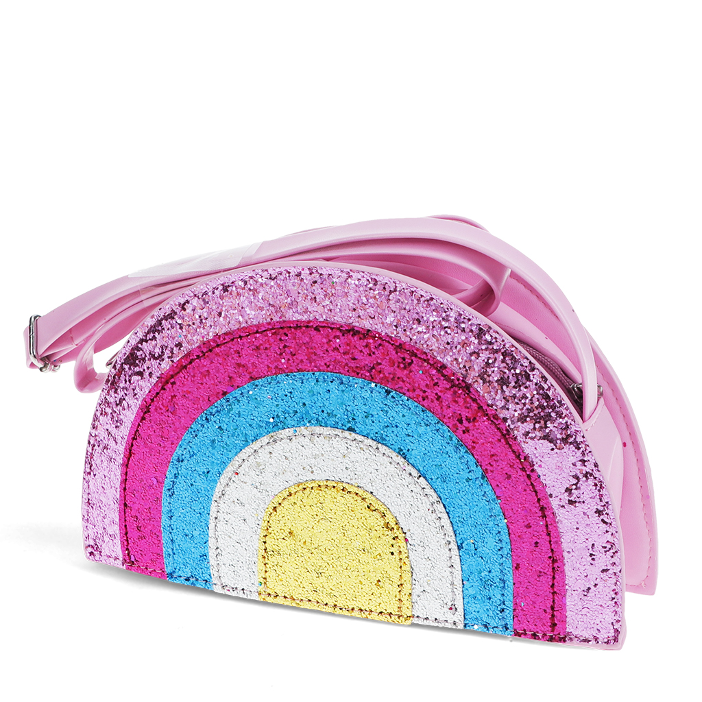 glitter handbag - rainbow
