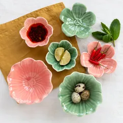 bol à fleurs en céramique 9cm - vert bol à fleurs en céramique 9cm - vert