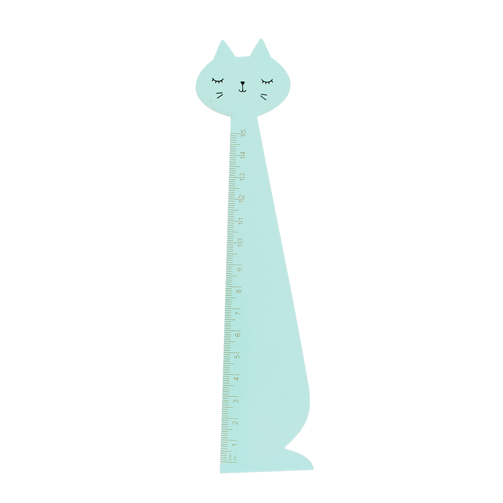wooden ruler - blue cat