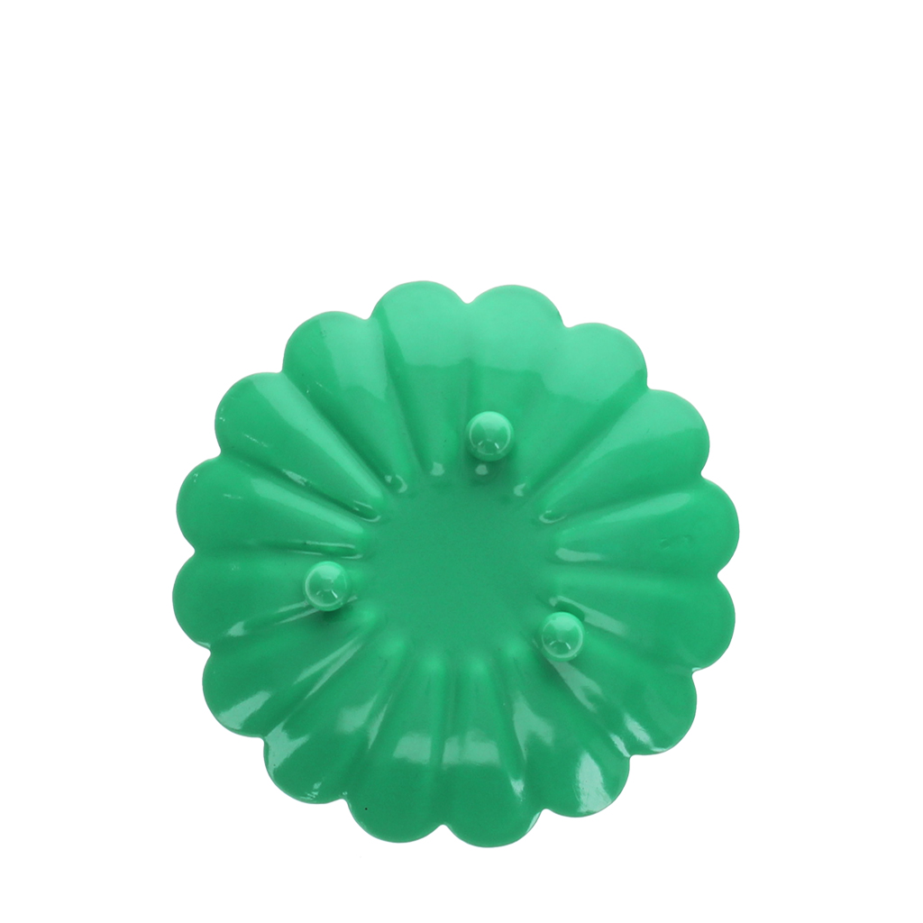 emaillierter flacher kerzenständer in blütenform (9cm) – grün