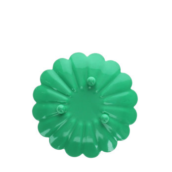 socle à bougie plat émaillé en forme de fleur (9 cm) - vert