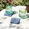dessous de verre en céramique (lot de 2) - bleus