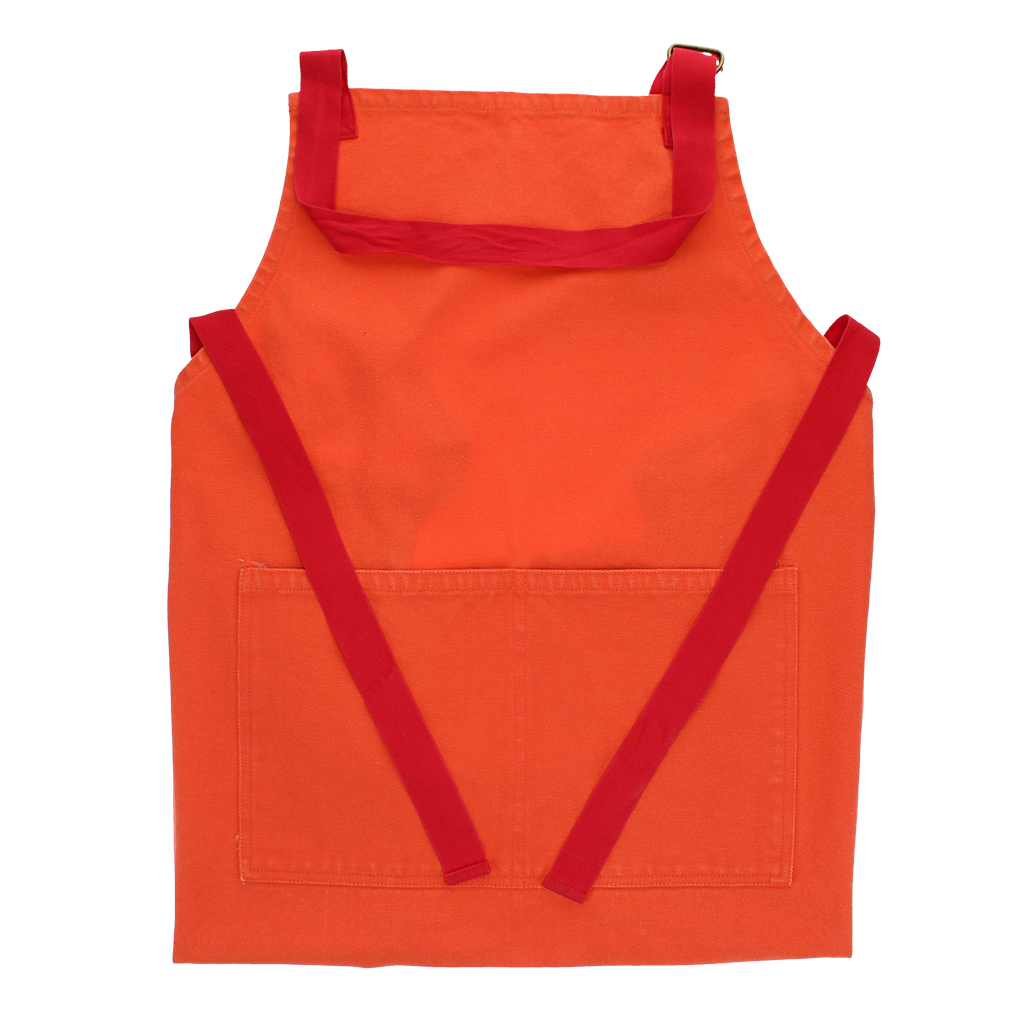 two-tone utility apron - coral