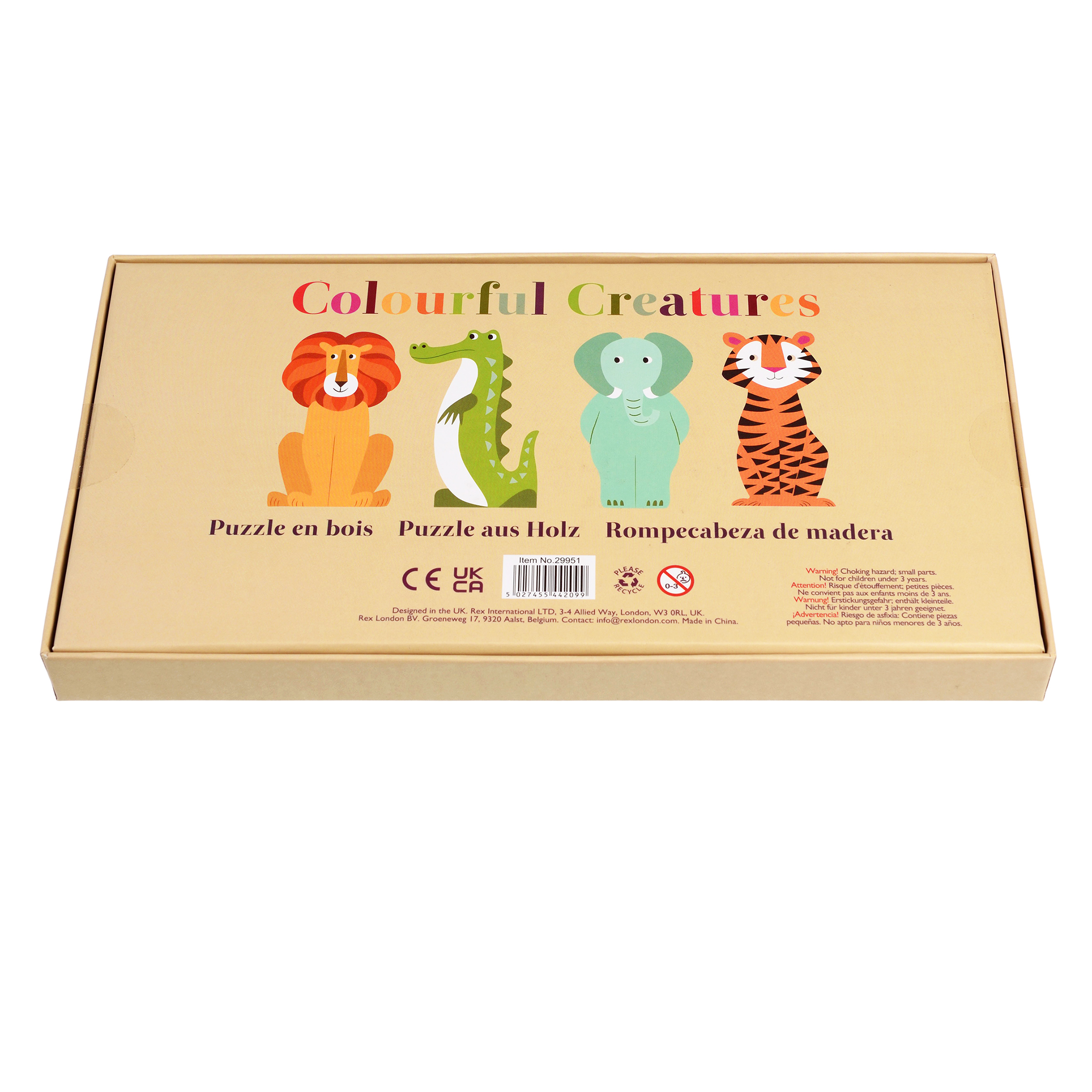 holzpuzzle colourful creatures