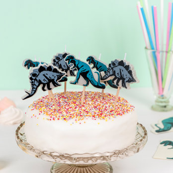 party cake candles (set of 6) - prehistoric land