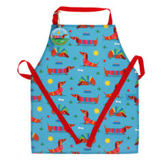 tablier enfant en coton essuyable - sunny sausage dog