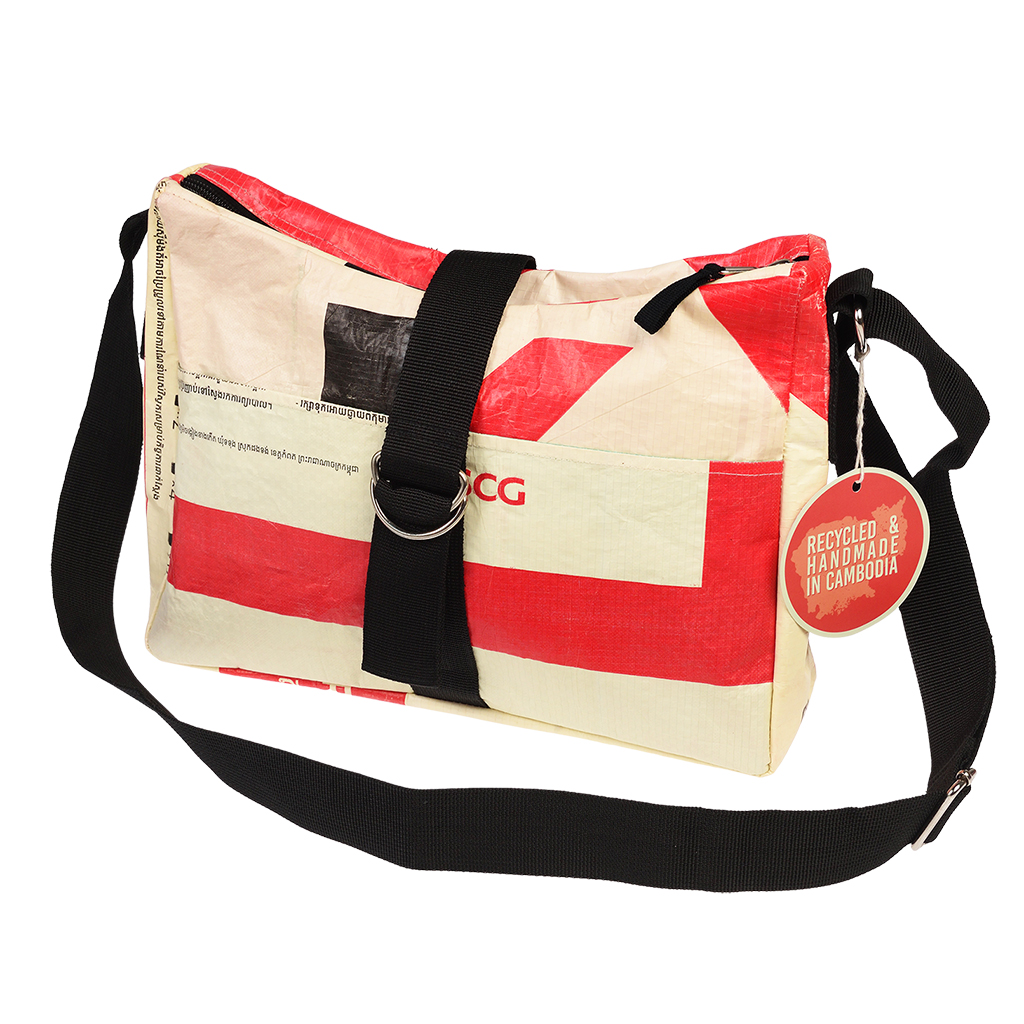 recycled cement bag handbag