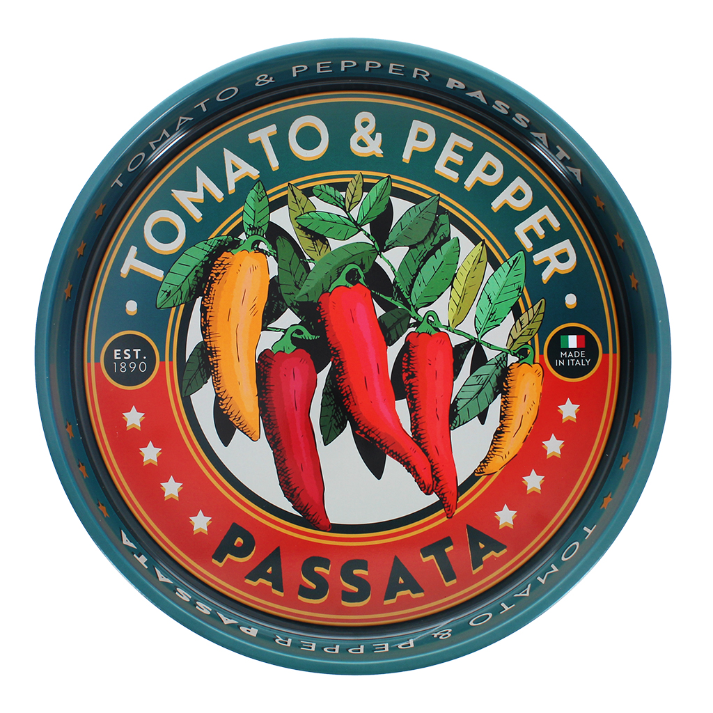 round metal serving tray - passata