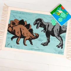 tapis en coton imprimé dinosaure prehistoric land