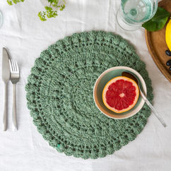 set de table au crochet - vert