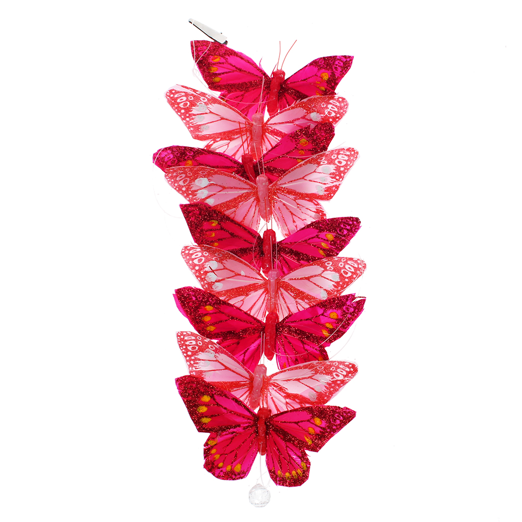 feather butterfly garland (1.6 metres) - 11.5cm x 7cm pennants