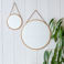 circular hanging mirror (15.5cm) - gold tone