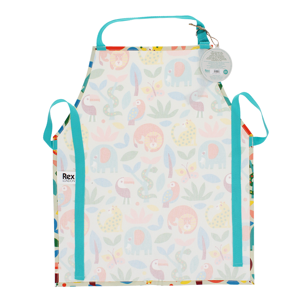 tablier enfant en coton essuyable - wild wonders