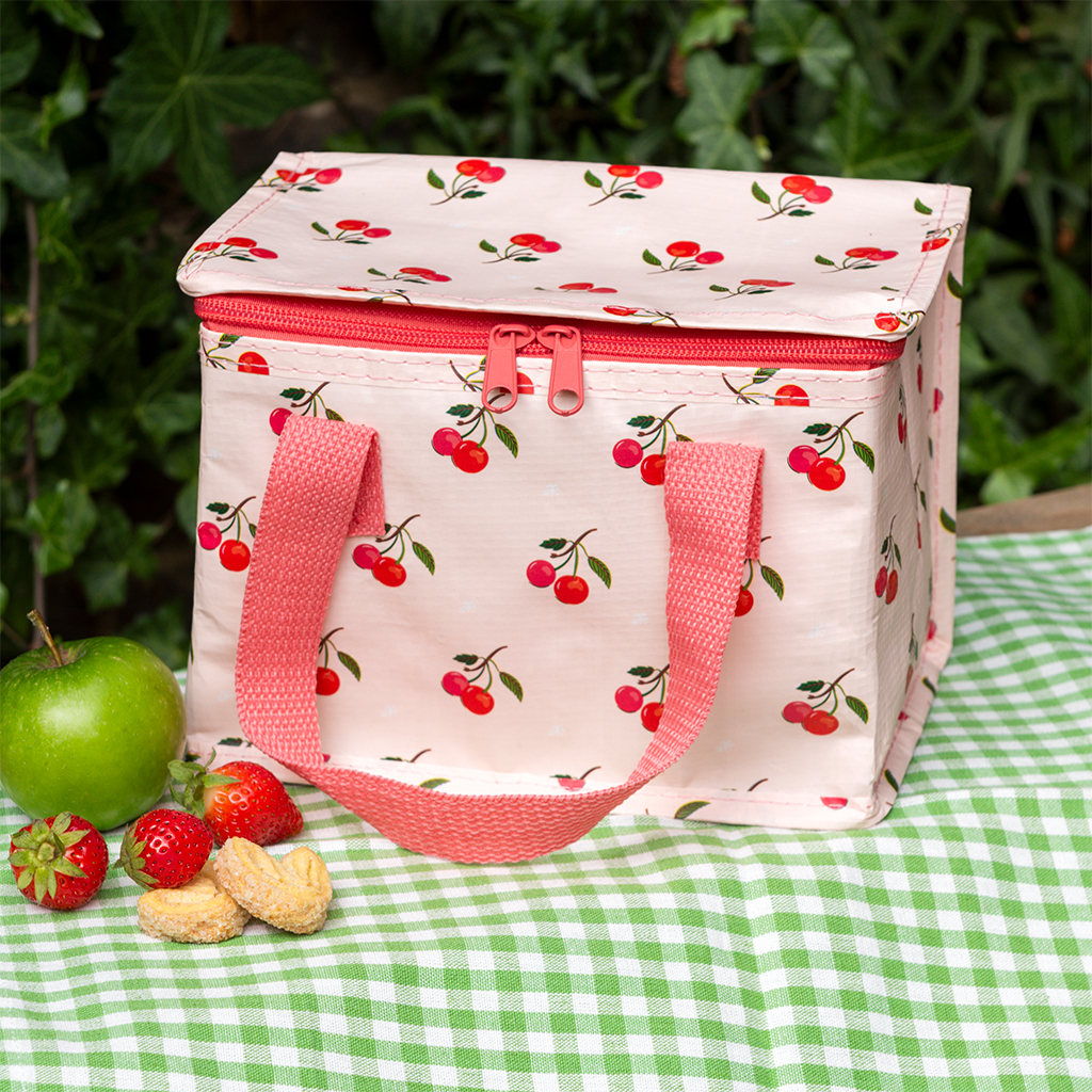 insulated lunch bag - cherry