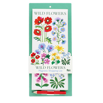 magnetic shopping list - wild flowers
