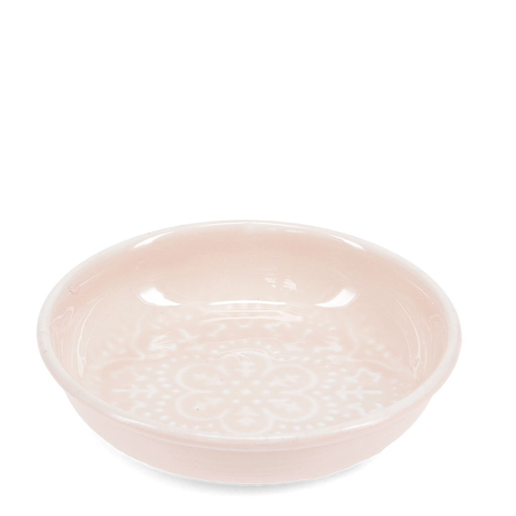 enamel trinket dish (10cm) - soft pink