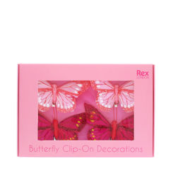 décorations papillon en plumes à pince (lot de 4) - 8,5 cm x 5 cm