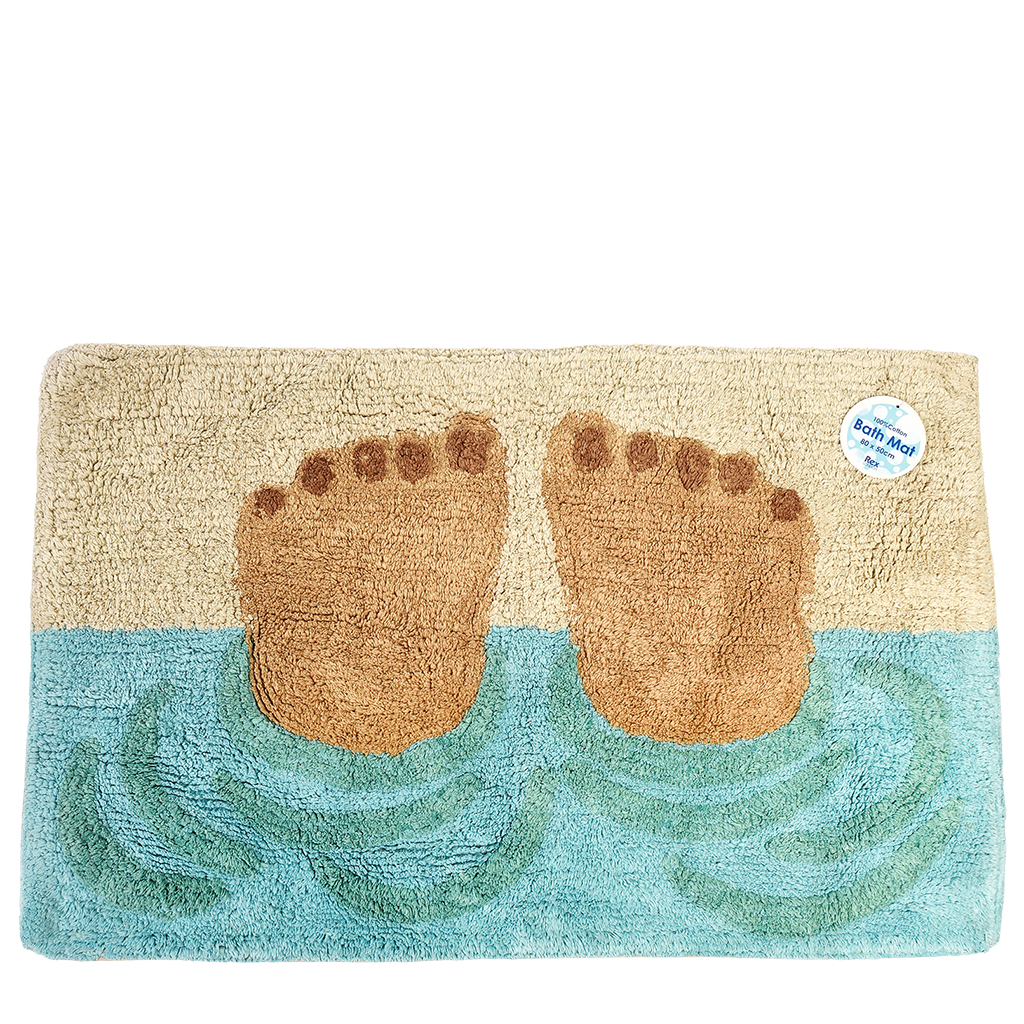 tufted cotton bath mat - bathing feet