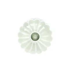 enamel flat flower candle holder - light grey enamel flat flower candle holder - light grey