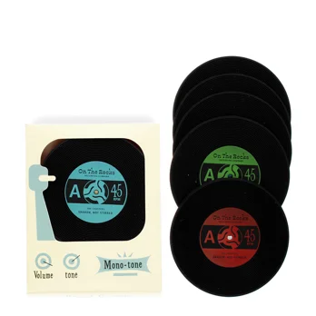 silicone coasters (set of 6) - vinyl record silicone coasters (set of 6) - vinyl record