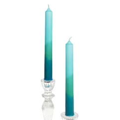 bougies dip dye bleu clair, aigue-marine et bleu foncé (lot de 4)