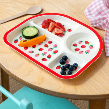 baby and toddler divider plate - little strawberry