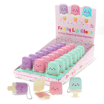 porte-clés brillant à lèvres fruité (modèles assortis) – sucette glacée