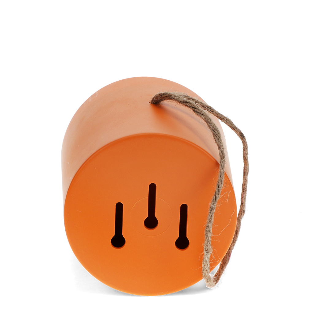 rundes vogelhaus aus bambusfaser - orange