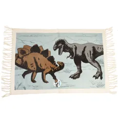 cotton rug - prehistoric land dinosaur