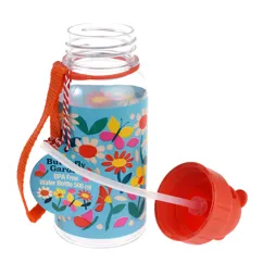 children's water bottle with straw 500ml - butterfly garden