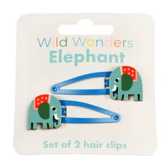 elephant hair clips (set of 2) - wild wonders