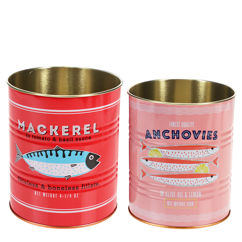 medium storage tins (set of 2) - fish