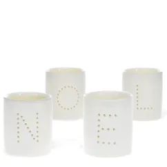 glossy ceramic tealight holders (set of 4) - noel glossy ceramic tealight holders (set of 4) - noel