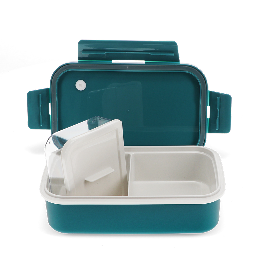 doppelwandige lunchbox mit trennwand - blau