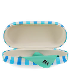 sunglasses case & cleaning cloth - blue gingham
