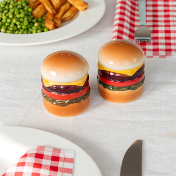 ceramic salt and pepper shakers - burgers