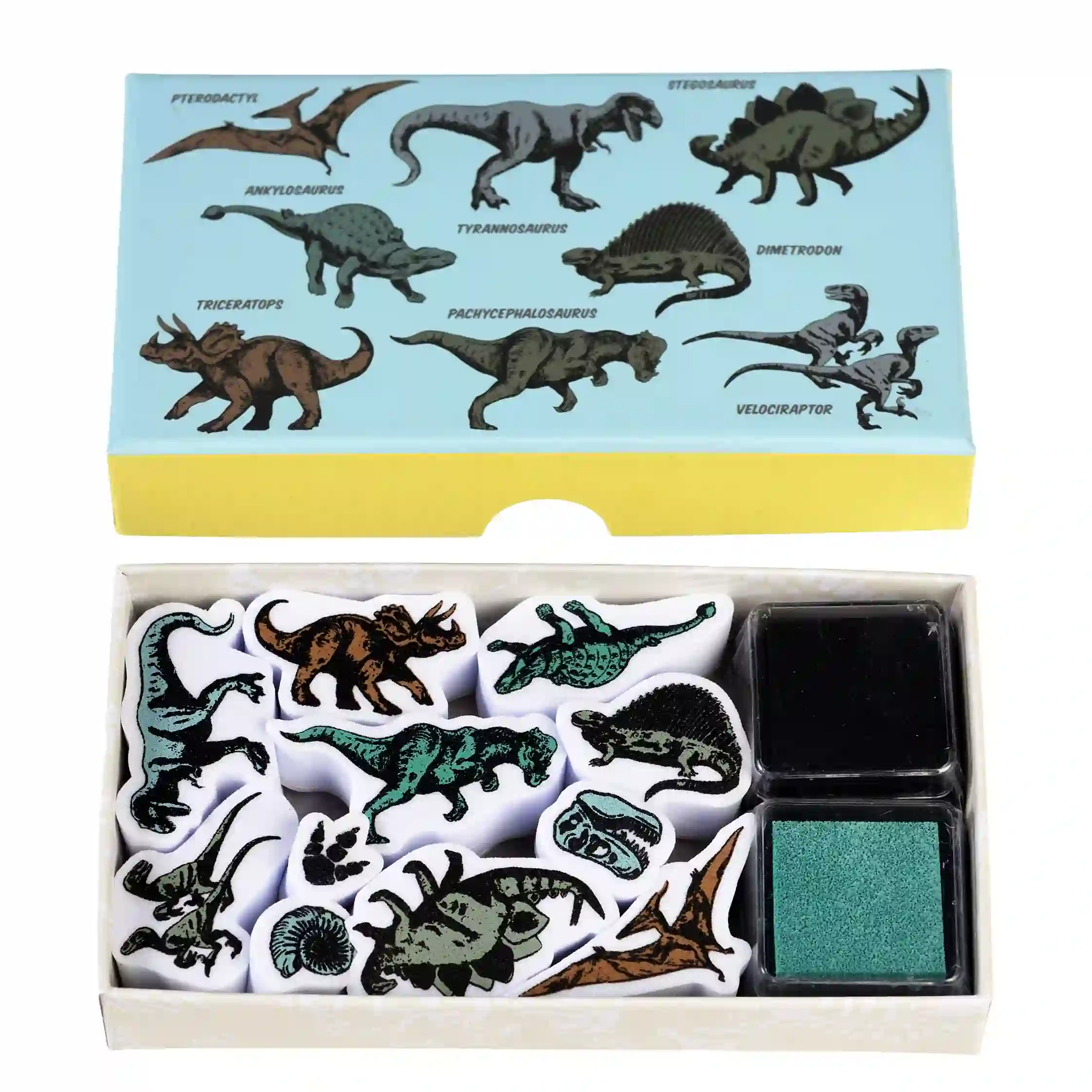série de mini timbres prehistoric land