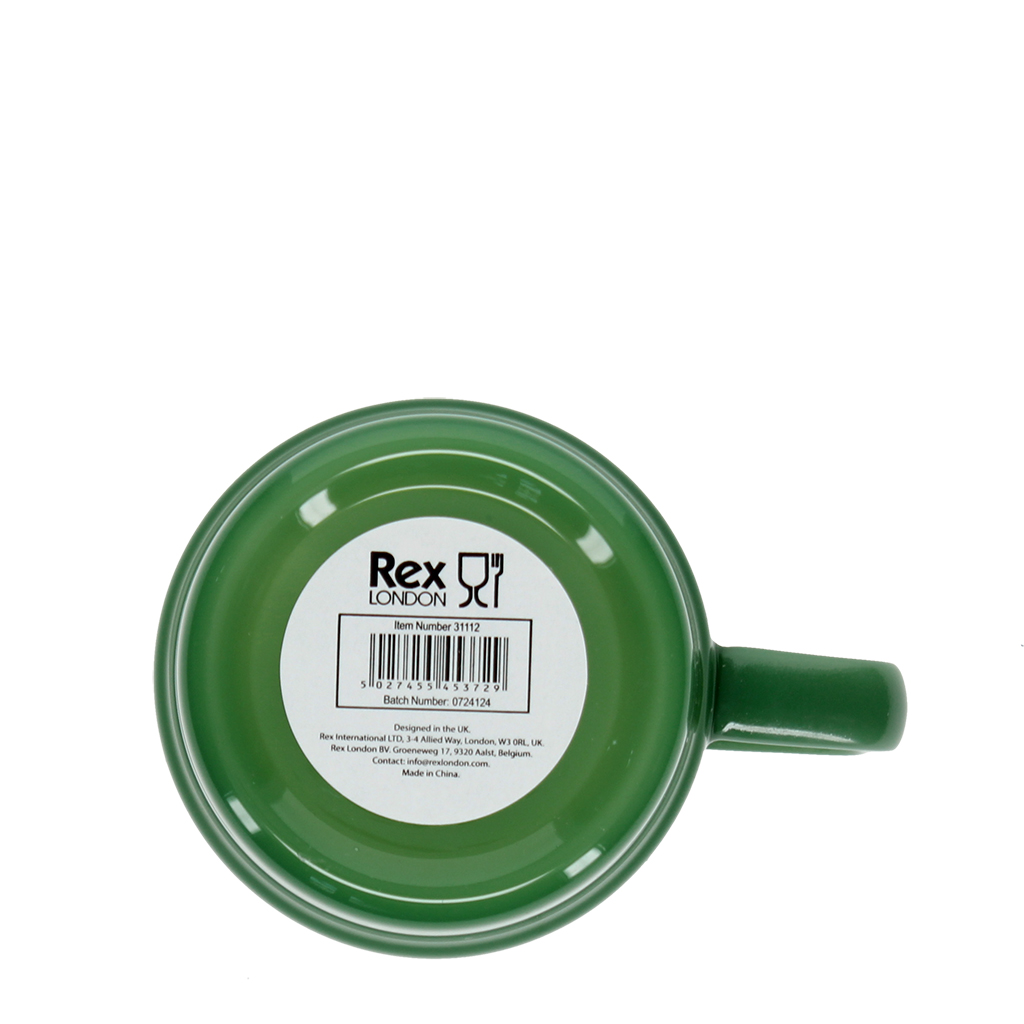 stacking glass coffee cup 280ml - jade green