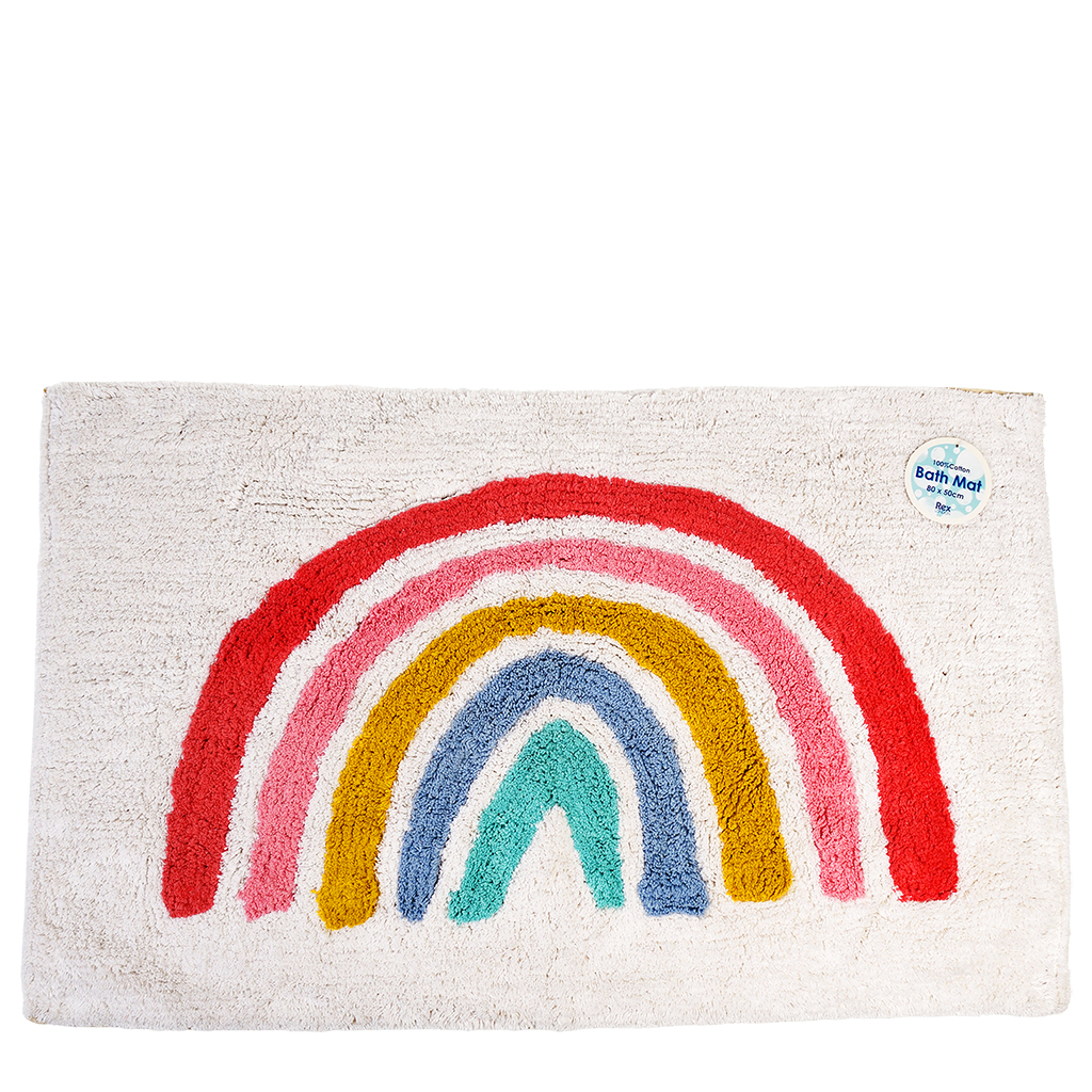 tufted cotton bath mat - rainbow
