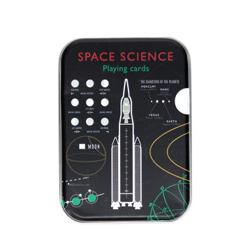 playing cards in a tin - space